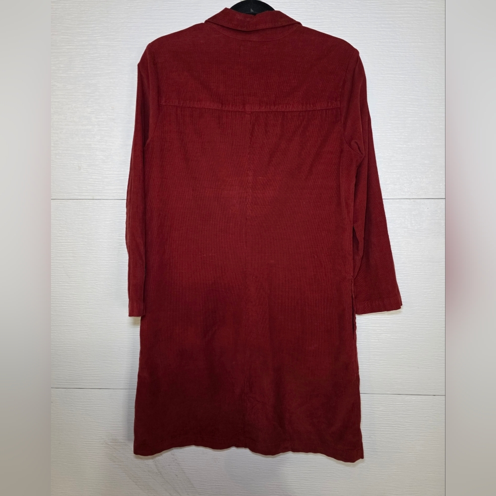 Velvet Deep Red Long Sleeve Dress - Picture 3 of 5